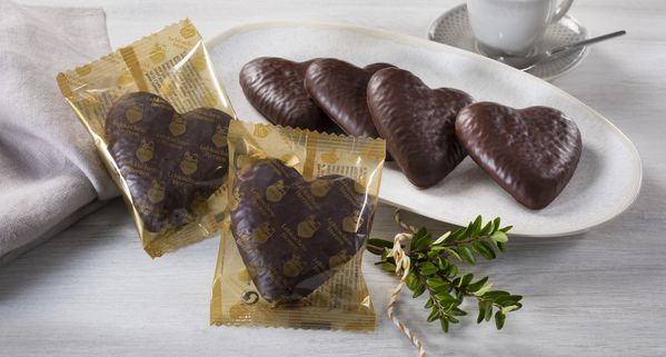 Schokolierte Lebkuchen-Herzen